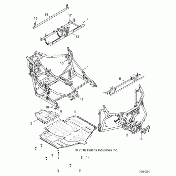 CHASSIS, MAIN FRAME AND SKID PLATES - R16RGE99A7/AE/AV (701021)