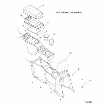 BODY, CENTER CONSOLE, REAR - G22GME99AL/BL (701397)
