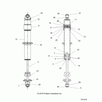 SUSPENSION, FRONT SHOCK INTERNALS - R17RHE99AU (701475)