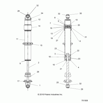 SUSPENSION, REAR SHOCK INTERNALS - R17RHE99AU (701508)