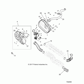 DRIVE TRAIN, CLUTCH COVER AND DUCTING - R19RHE99AD/BD/LD/KAK/BK (702006)
