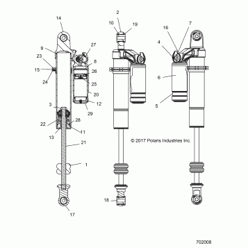 SUSPENSION, REAR SHOCK INTERNALS - G22G4J99AP/BP (702008)