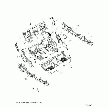 BODY, REAR CLOSEOFF ,FENDERS AND FLOOR - R19RHE99AD/BD/LD/KAK/BK (702390)
