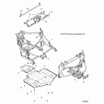 CHASSIS, MAIN FRAME AND SKID PLATES - R19RGE99A2/EAR/EBR/UAF/UBF/UAM/UBM/UA9/UB9/UAL/UBL/KAK/KBK (702541)