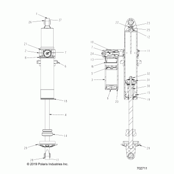 SUSPENSION, REAR SHOCK INTERNALS - G22GXE99AL/BL (702711)