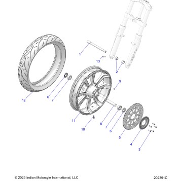 WHEEL, FRONT - N26SSB76/SSC76/SSD76 (202391C)