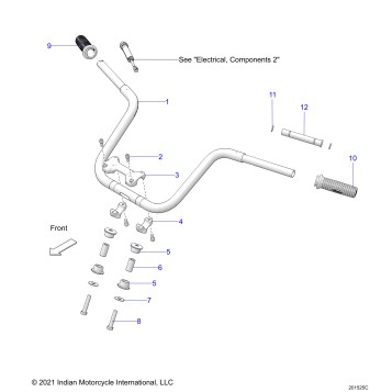 STEERING, HANDLEBAR MOUNTING and GRIPS - N22LCERR ALL OPTIONS (201525C)