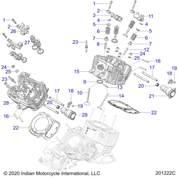 ENGINE, CYLINDER HEAD, CAMSHAFT and VALVE ASM. - N22LCBRR ALL OPTIONS (201222C)