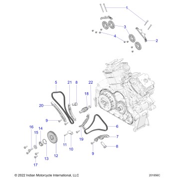 ENGINE, CAM CHAINS AND SPROCKETS - N24RZR22/FZR22 (201856C)