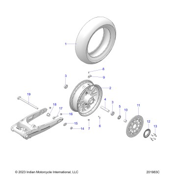 WHEEL, REAR - N24TRABB/TRPBB ALL OPTIONS (201983C)