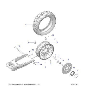 WHEEL, REAR - N26LFRRR ALL OPTIONS (202211C)