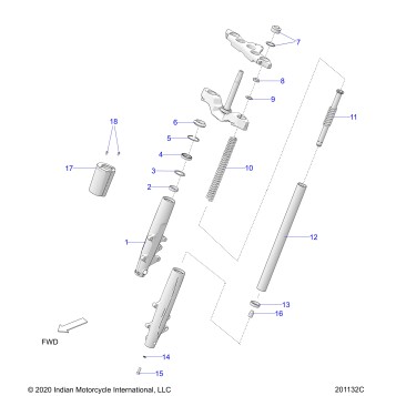 SUSPENSION, FRONT FORKS - N22THAAA ALL OPTIONS (201132C)