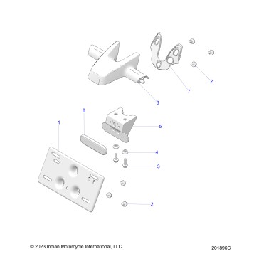 BODY, LICENSE PLATE BRKT/REAR LIGHT HOUSING MOUNT - N24TCBBB (201896C)