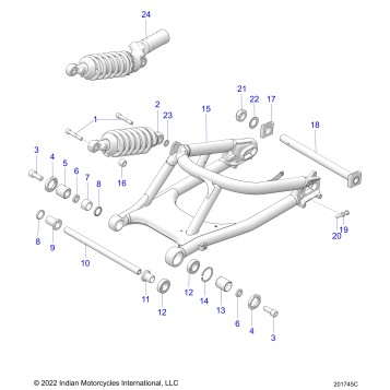SUSPENSION,REAR SWING ARM/SHOCK - N24RTT22 (201745C)