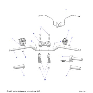 STEERING, HANDLEBAR ASM. & HARNESS - N26SSE77 (202057C)