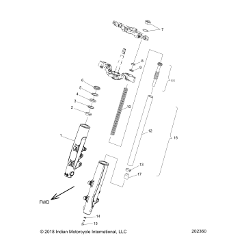 SUSPENSION, FRONT FORKS - N15TCAAA/TRAAA ALL OPTIONS (49INDIANFORK15R)