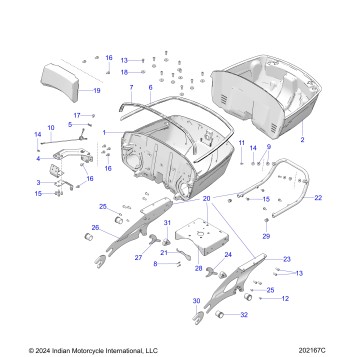 BODY, TRUNK BASE MOUNTING ASM. - N25TREBB ALL OPTIONS (202167C)