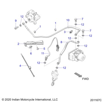 BRAKES, BRAKE LINE, REAR - N22RZA22/RZS25 (201167C)