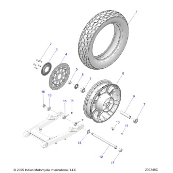 WHEEL, REAR - N26SBB76/SBC76/SBD76 (202345C)