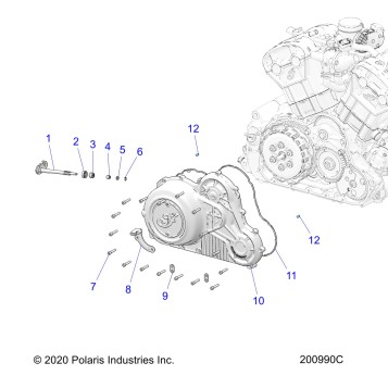 ENGINE, COVER ASM., PRIMARY DRIVE - N22MSA11/MSB11 ALL OPTIONS (200990C)