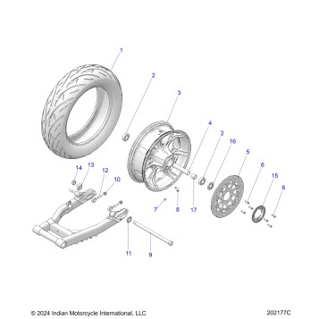 WHEEL, REAR - N26DMDBH/DMGBH ALL OPTIONS (202177C)