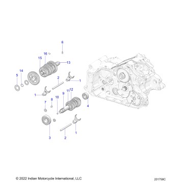 DRIVE TRAIN, INPUT AND OUTPUT SHAFTS - N24RZR22/FZR22 (201758C)