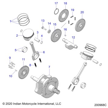 ENGINE, PISTON and CRANKSHAFT - N22TCABB ALL OPTIONS (200968C)