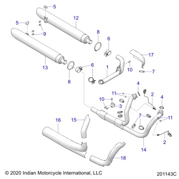 ENGINE, EXHAUST - N21TVAAA ALL OPTIONS (201143C)