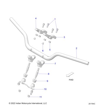 STEERING, HANDLEBAR MNTG - N24RZR22/FZR22 (201764C)