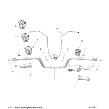 STEERING, HANDLEBAR ASM. & HARNESS - N25SCB76/SCC76/SCD76/SCF76 (202029C)