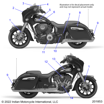 BODY, EMBLEMS/DECALS - N23TCBAA ALL OPTIONS (201853)