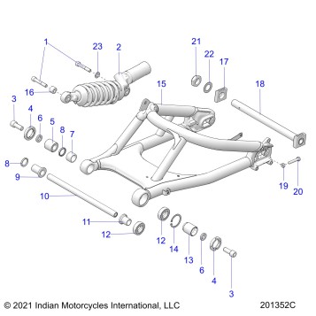 SUSPENSION, REAR SWING ARM/SHOCK - N22RZA22/RZS25/RTE25 (201352C)