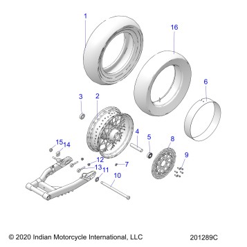 WHEEL, REAR - N24DLBAG/DLCAG ALL OPTIONS (201289C)