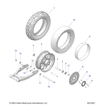 WHEEL, REAR - N25DBDBH/DBGBH ALL OPTIONS (202183C)