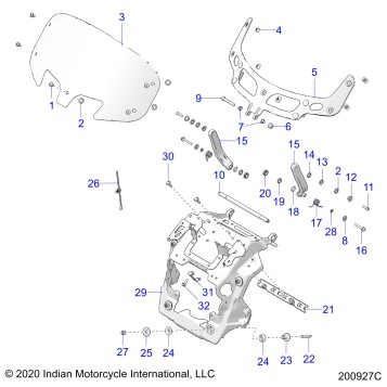 BODY, FAIRING ASM, WINDSHIELD MOUNT - N20TCDBB ALL OPTIONS (200927C)