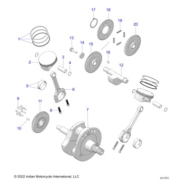 ENGINE, PISTON and CRANKSHAFT - N24DLBAG/DLCAG ALL OPTIONS (201787C)