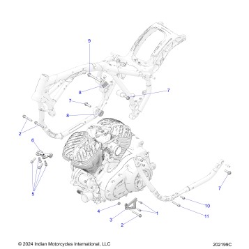 ENGINE, ENGINE MOUNTING - N26DSDBH/DSGBH ALL OPTIONS (202199C)