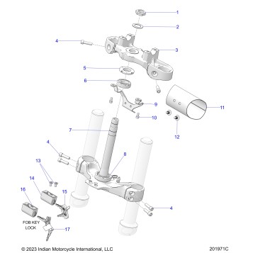 STEERING, UPPER AND LOWER CLAMPS - N25SBB76/SBC76/SBD76/SBF76 (201971C)