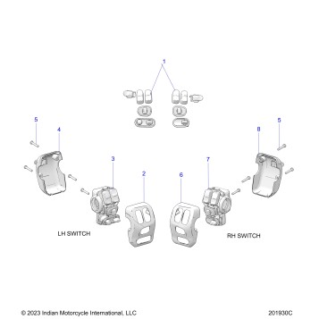 ELECTRICAL, SWITCH CONTROLS, LH/RH - N24TKEBB ALL OPTIONS (201930C)