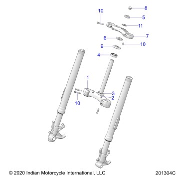 STEERING, UPPER AND LOWER CLAMPS - N22RZA22/RZS25/RTE25 (201304C)