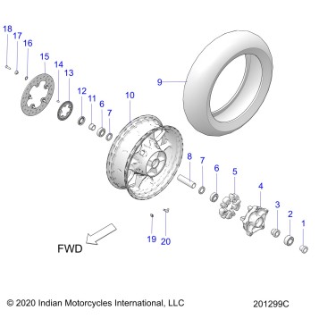 WHEEL, REAR - N22RZA22/RZS25 (201299C)