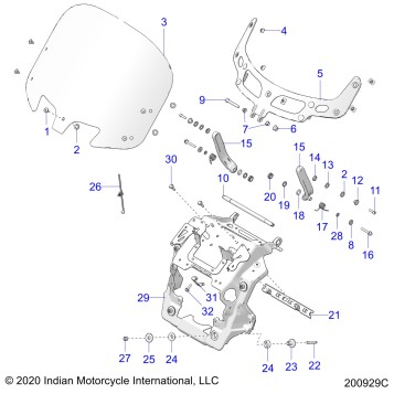 BODY, FAIRING ASM, WINDSHIELD MOUNT - N20TKDBB ALL OPTIONS (200929C)