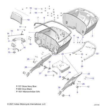 BODY, TRUNK BASE MOUNTING ASM. - N22LDGRR/LDHRR ALL OPTIONS (201519C)