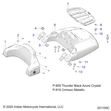 BODY, TRUNK LID AND BACKREST ASM. - N21TKABB ALL OPTIONS (201105C)