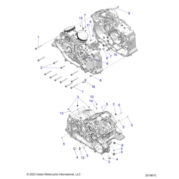 ENGINE, CRANKCASE ASM., PLUGS, DOWELS - N26SBC61/SBV61 (201961C)