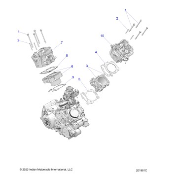 ENGINE, CYLINDER and CYL. HEAD MOUNTING - N25SCB76/SCC76/SCD76/SCF76 (201981C)
