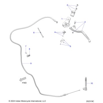 CONTROLS, CLUTCH LEVER and CABLE - N26LFRRR ALL OPTIONS (202319C)