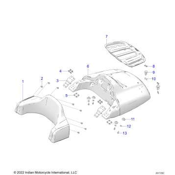 BODY, TRUNK LID AND BACKREST ASM. - N24LDDRR/LDFRR ALL OPTIONS (201725C)