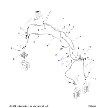 BRAKES, BRAKE LINE, FRONT, ABS - N26LFRRR ALL OPTIONS (202246C)