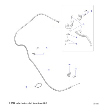 CONTROLS, CLUTCH LEVER and CABLE - N24THAAA ALL OPTIONS (201683C)